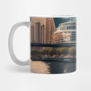 Boat with City Skyline Mug